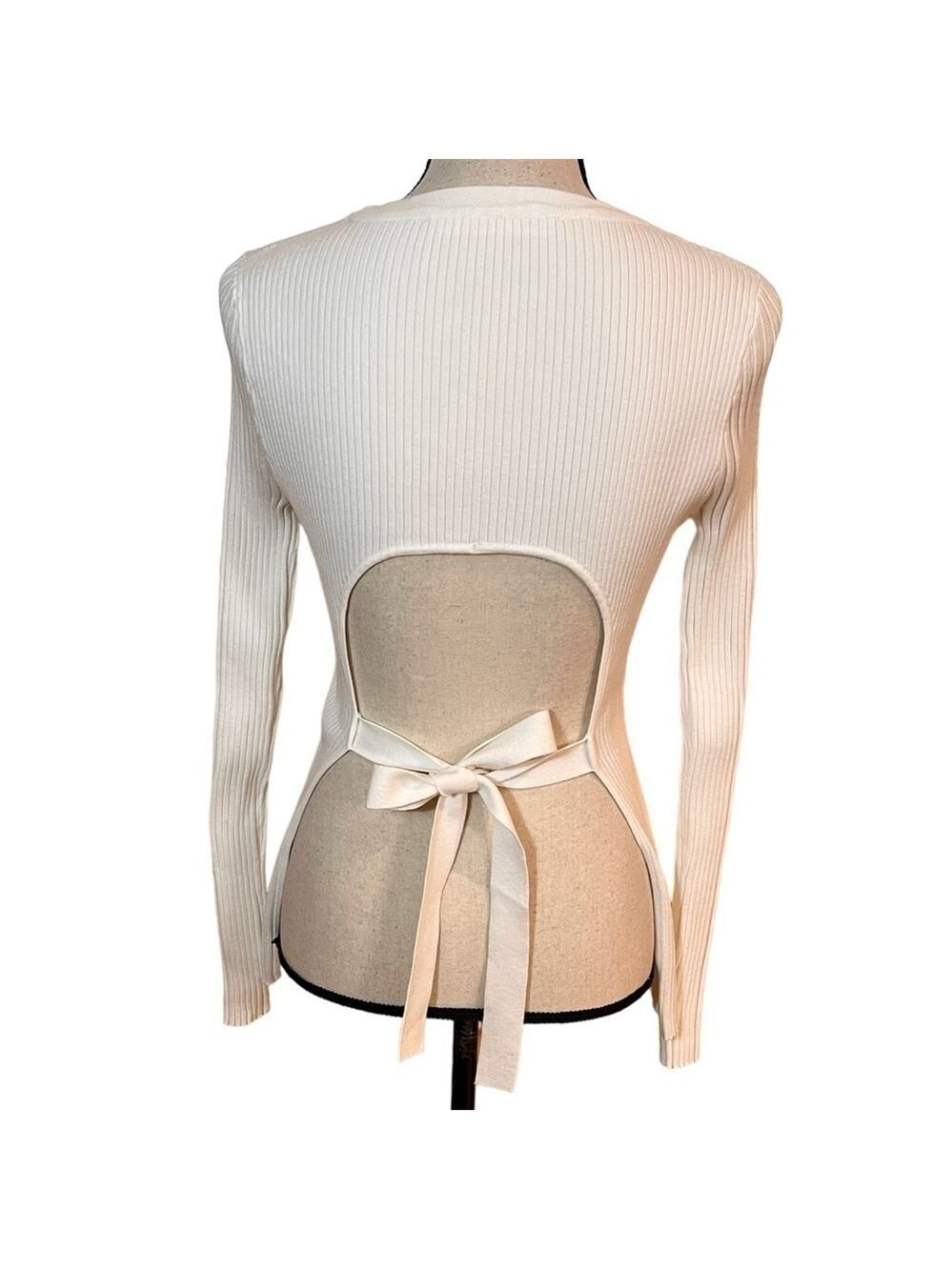 NWOT Live The Process Starr Tie Open Back Sweater Sz-L
